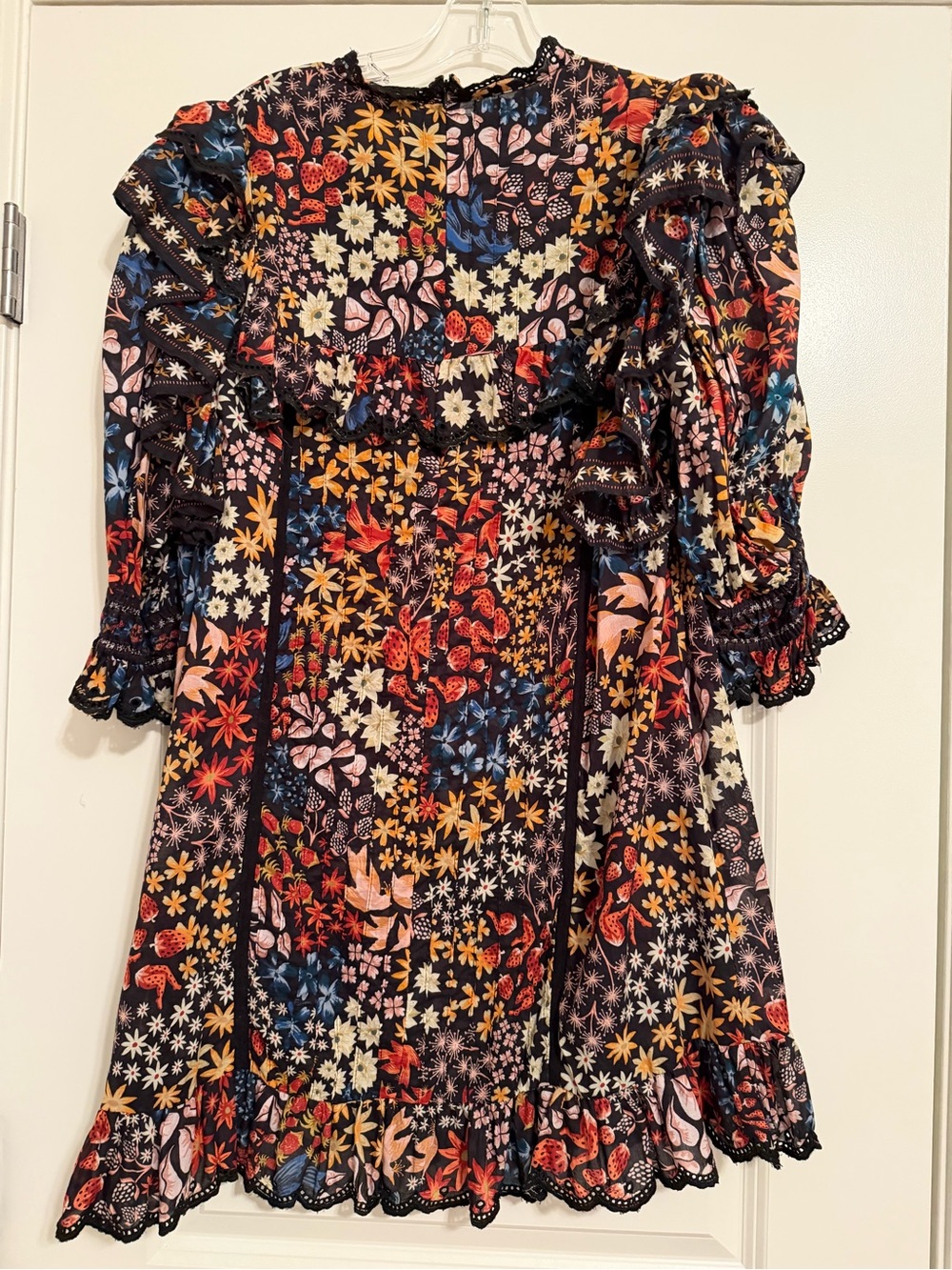 Farm Rio Floral Long-Sleeve Ruffled Dress - Multicolor - Picture 3 of 4